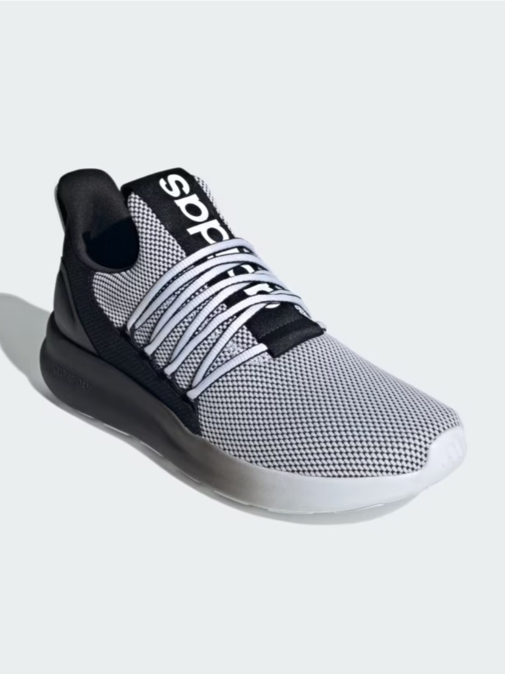 Adidas Men's Lite Racer  7.0 Cloudfoam White & Black Slip-On Running Shoe Sz 11